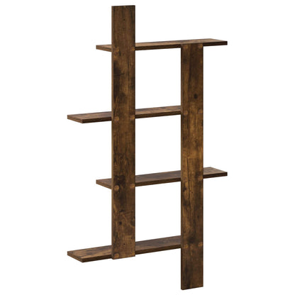 Wall Shelf Smoked Oak 61 x 13.5 x 105 cm Engineered Wood