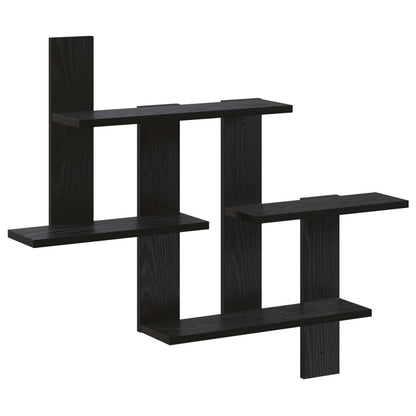 Wall Shelf Black Oak 85 x 13.5 x 73.5 cm Engineered Wood