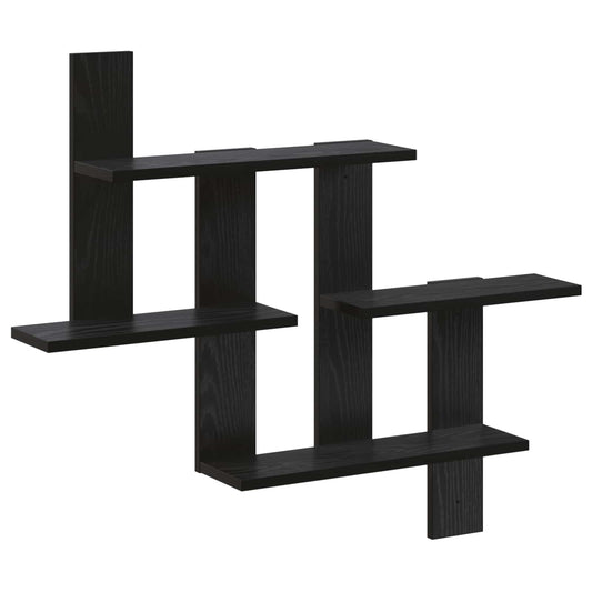 Wall Shelf Black Oak 85 x 13.5 x 73.5 cm Engineered Wood