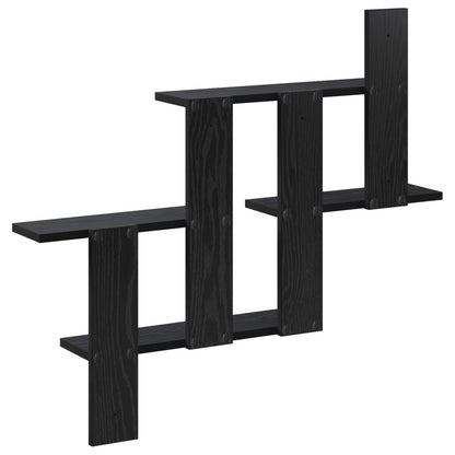 Wall Shelf Black Oak 85 x 13.5 x 73.5 cm Engineered Wood