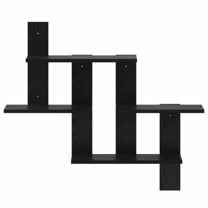 Wall Shelf Black Oak 85 x 13.5 x 73.5 cm Engineered Wood