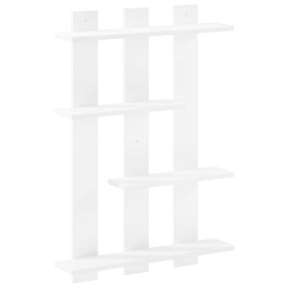 Wall Shelf White 61 x 13.5 x 88 cm Engineered Wood
