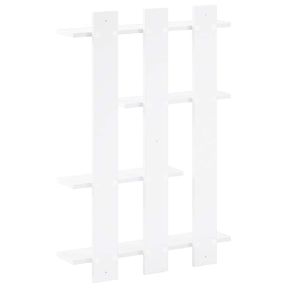 Wall Shelf White 61 x 13.5 x 88 cm Engineered Wood