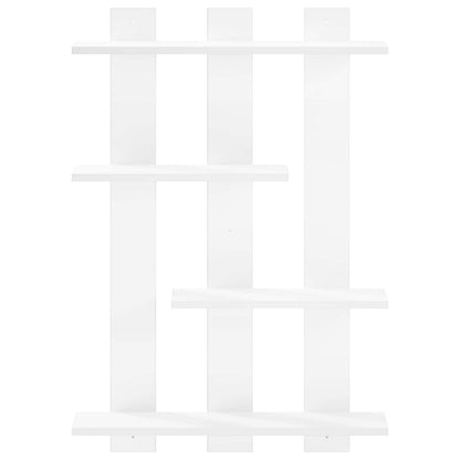 Wall Shelf White 61 x 13.5 x 88 cm Engineered Wood