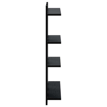 Wall Shelf Black Oak 61 x 13.5 x 88 cm Engineered Wood