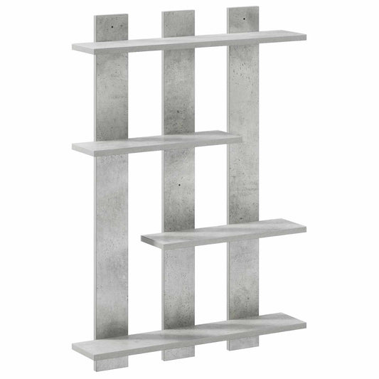 Wall Shelf Concrete Grey 61 x 13.5 x 88 cm Engineered Wood