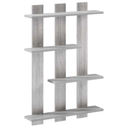 Wall Shelf Grey Sonoma 61 x 13.5 x 88 cm Engineered Wood
