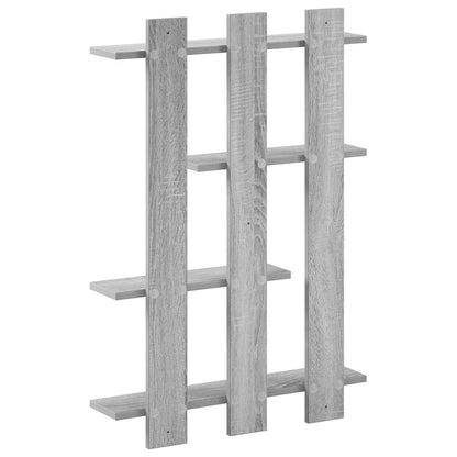 Wall Shelf Grey Sonoma 61 x 13.5 x 88 cm Engineered Wood