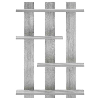 Wall Shelf Grey Sonoma 61 x 13.5 x 88 cm Engineered Wood