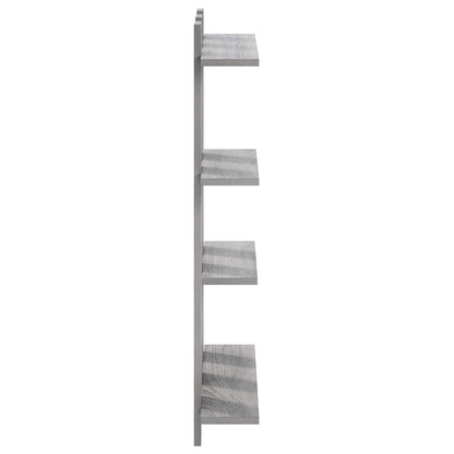 Wall Shelf Grey Sonoma 61 x 13.5 x 88 cm Engineered Wood