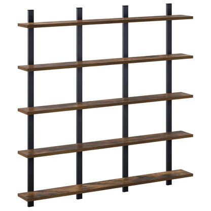 Wall Shelf Smoked Oak 102 x 13.5 x 102 cm Engineered Wood