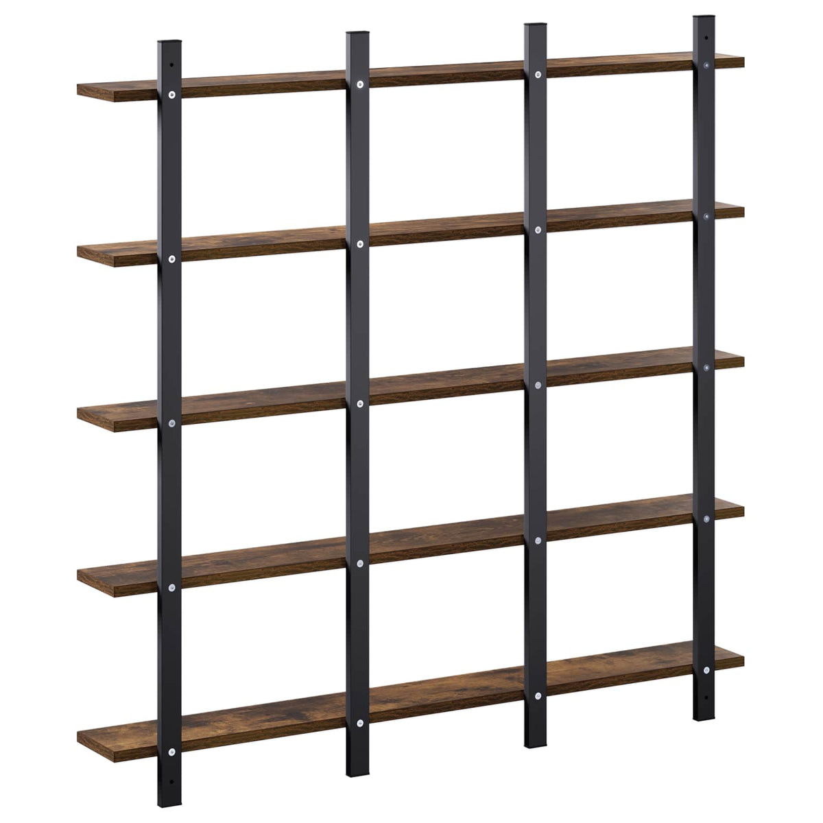 Wall Shelf Smoked Oak 102 x 13.5 x 102 cm Engineered Wood