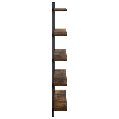 Wall Shelf Smoked Oak 102 x 13.5 x 102 cm Engineered Wood
