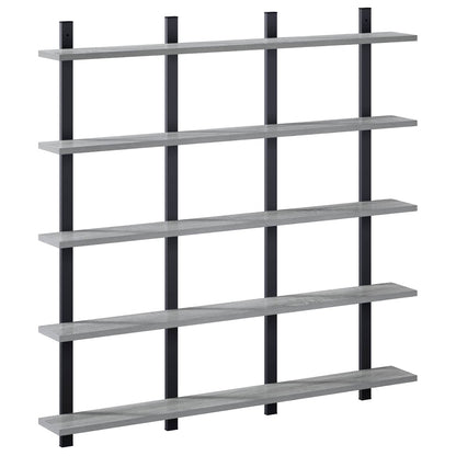 Wall Shelf Grey Sonoma 102 x 13.5 x 102 cm Engineered Wood