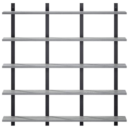 Wall Shelf Grey Sonoma 102 x 13.5 x 102 cm Engineered Wood