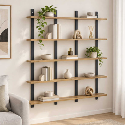 Wall Shelf Artisan Oak 102 x 13.5 x 102 cm Engineered Wood