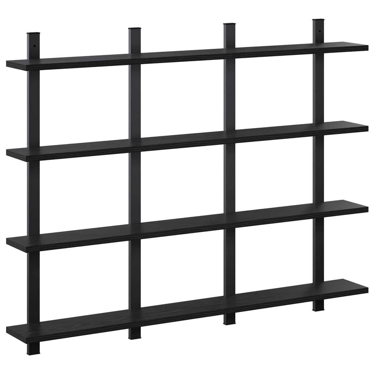 Wall Shelf Black Oak 102 x 13.5 x 80 cm Engineered Wood