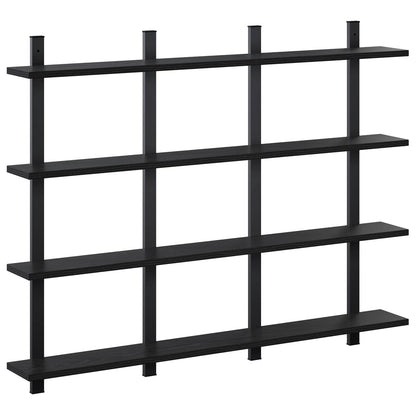 Wall Shelf Black Oak 102 x 13.5 x 80 cm Engineered Wood