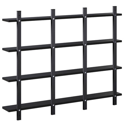 Wall Shelf Black Oak 102 x 13.5 x 80 cm Engineered Wood