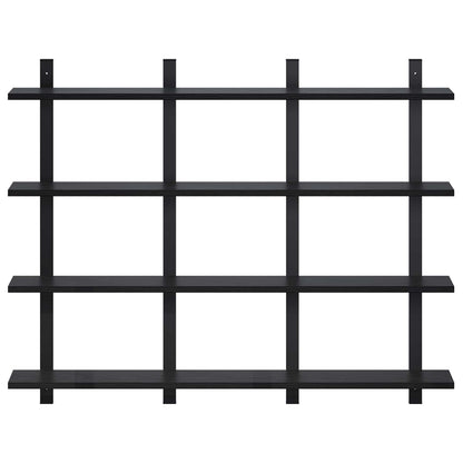 Wall Shelf Black Oak 102 x 13.5 x 80 cm Engineered Wood