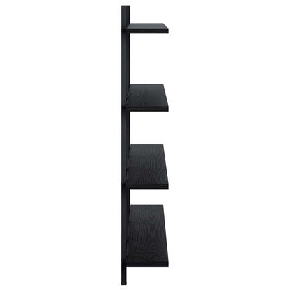 Wall Shelf Black Oak 102 x 13.5 x 80 cm Engineered Wood