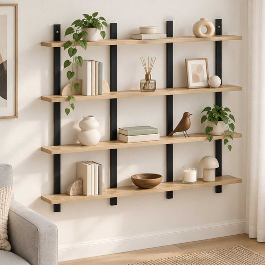 Wall Shelf Sonoma Oak 102 x 13.5 x 80 cm Engineered Wood