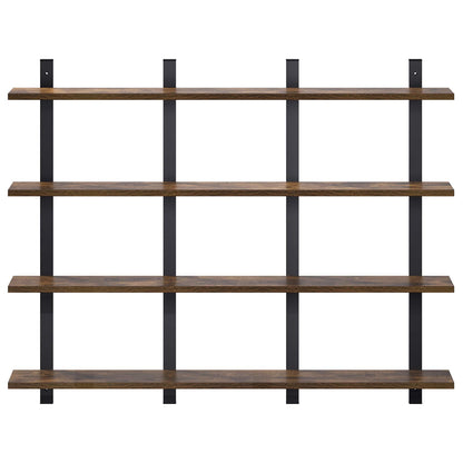 Wall Shelf Smoked Oak 102 x 13.5 x 80 cm Engineered Wood