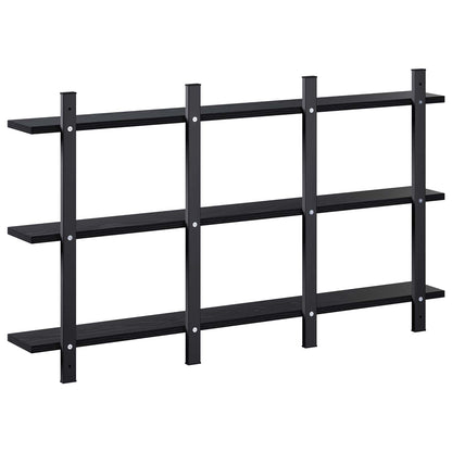 Wall Shelf Black Oak 102 x 13.5 x 58 cm Engineered Wood
