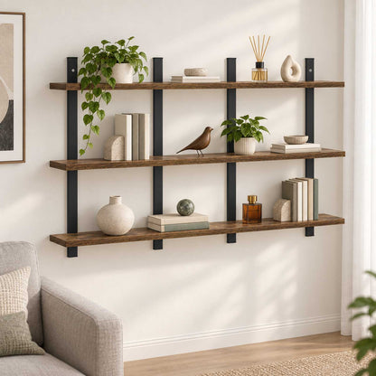Wall Shelf Smoked Oak 102 x 13.5 x 58 cm Engineered Wood