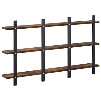 Wall Shelf Smoked Oak 102 x 13.5 x 58 cm Engineered Wood