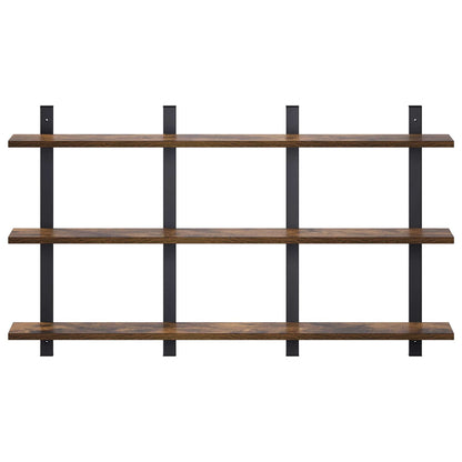 Wall Shelf Smoked Oak 102 x 13.5 x 58 cm Engineered Wood