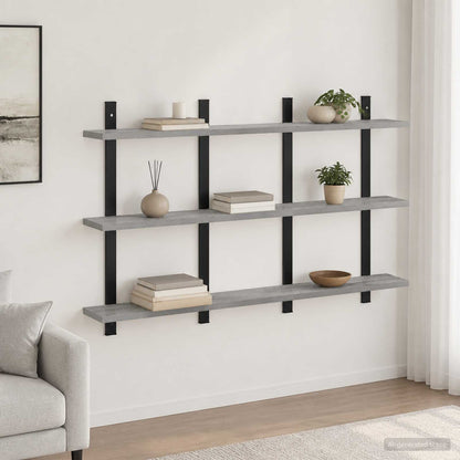 Wall Shelf Grey Sonoma 102 x 13.5 x 58 cm Engineered Wood