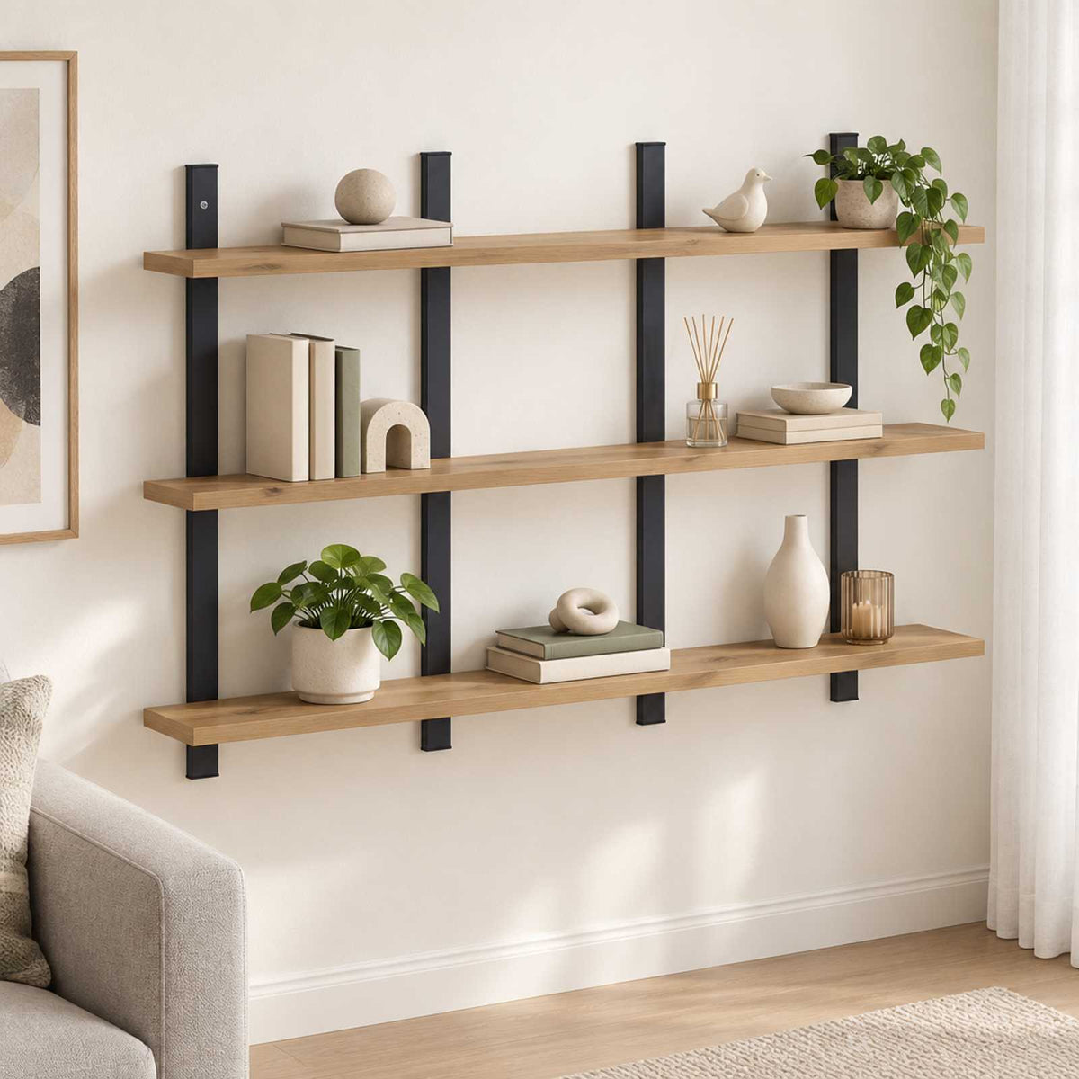 Wall Shelf Artisan Oak 102 x 13.5 x 58 cm Engineered Wood