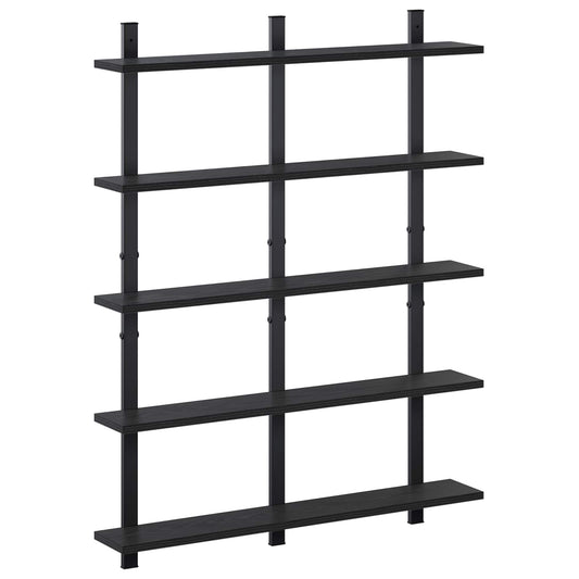 Wall Shelf Black Oak 79.5 x 13.5 x 102 cm Engineered Wood