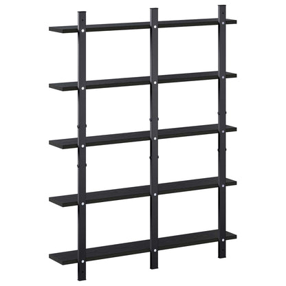 Wall Shelf Black Oak 79.5 x 13.5 x 102 cm Engineered Wood