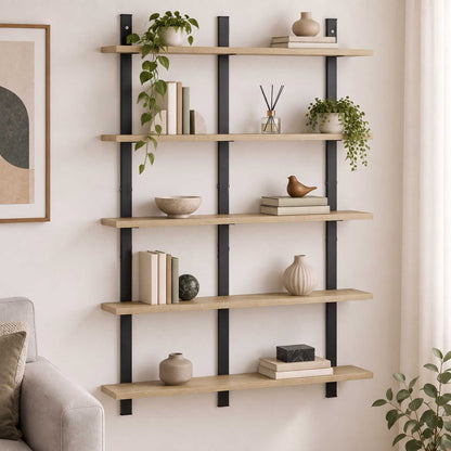 Wall Shelf Sonoma Oak 79.5 x 13.5 x 102 cm Engineered Wood