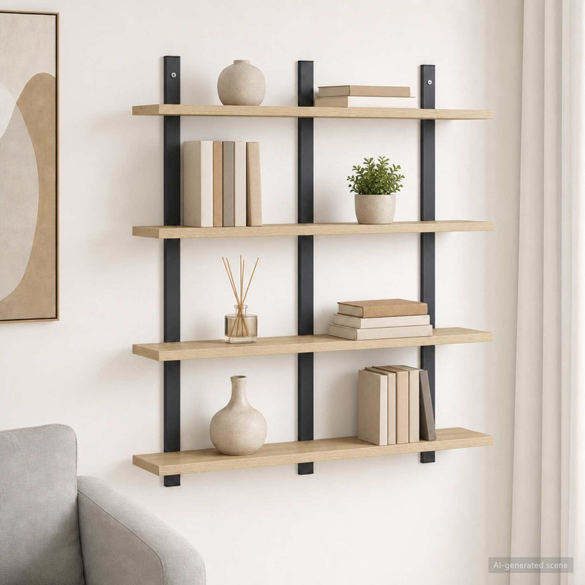 Wall Shelf Sonoma Oak 79.5 x 13.5 x 80 cm Engineered Wood