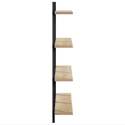 Wall Shelf Sonoma Oak 79.5 x 13.5 x 80 cm Engineered Wood