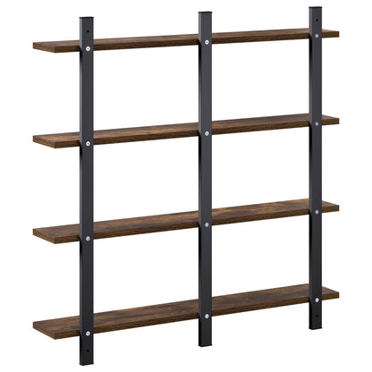 Wall Shelf Smoked Oak 79.5 x 13.5 x 80 cm Engineered Wood