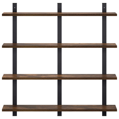 Wall Shelf Smoked Oak 79.5 x 13.5 x 80 cm Engineered Wood