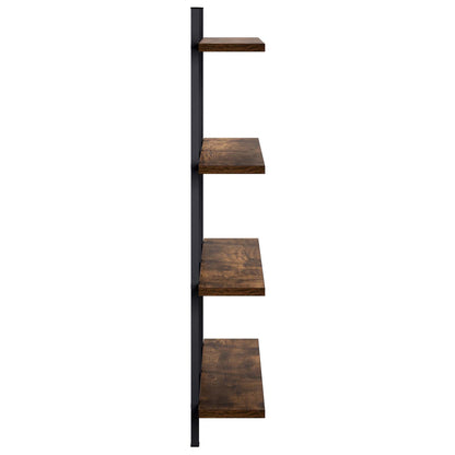 Wall Shelf Smoked Oak 79.5 x 13.5 x 80 cm Engineered Wood