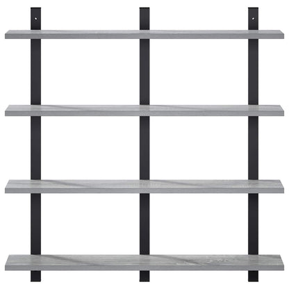 Wall Shelf Grey Sonoma 79.5 x 13.5 x 80 cm Engineered Wood