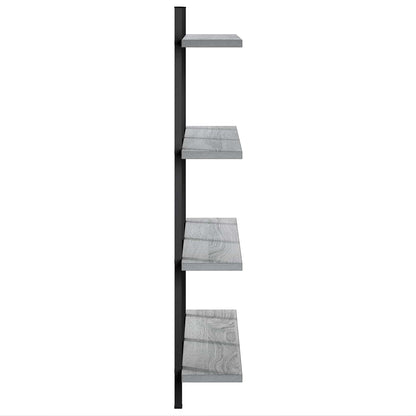 Wall Shelf Grey Sonoma 79.5 x 13.5 x 80 cm Engineered Wood
