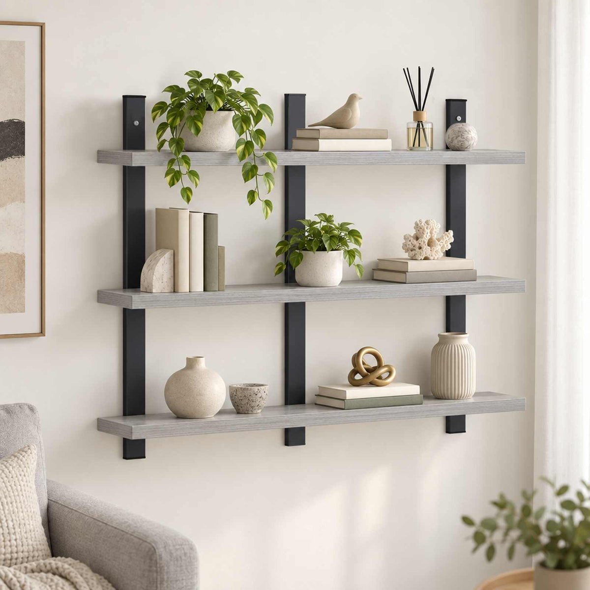 Wall Shelf Grey Sonoma 79.5 x 13.5 x 58 cm Engineered Wood