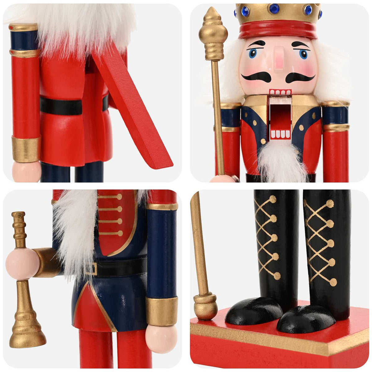 Christmas Nutcracker TURKU 2 pcs Red and Black 30 cm
