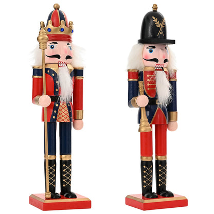 Christmas Nutcracker TURKU 2 pcs Red and Black 30 cm