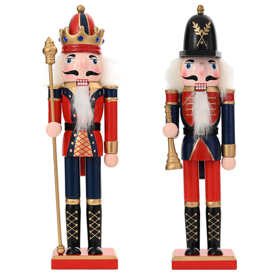 Christmas Nutcracker TURKU 2 pcs Red and Black 30 cm
