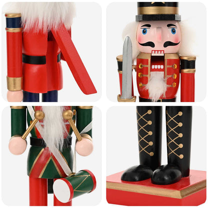 Christmas Nutcracker TURKU 2 pcs Red and Black 30 cm