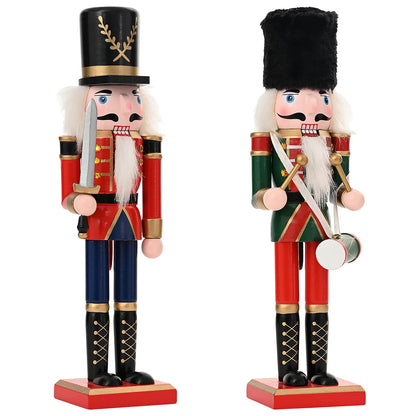 Christmas Nutcracker TURKU 2 pcs Red and Black 30 cm