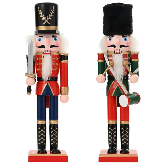 Christmas Nutcracker TURKU 2 pcs Red and Black 30 cm